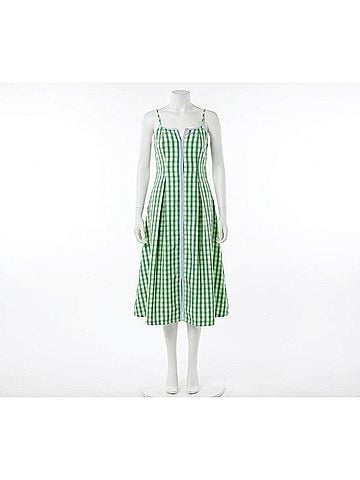 THML The Sage &amp; Sky Gingham Midi Sundress in Green (view 1)