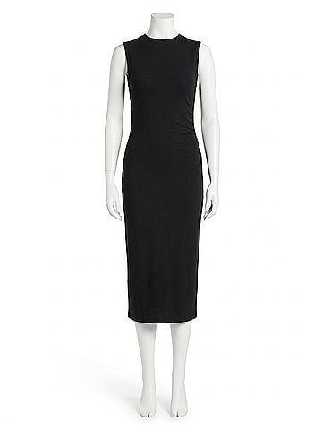 Vince. Sleeveless Waist Gather Dress - Plus in Black (view 1)