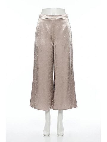 Joseph Ribkoff Embellished Satin Wide Leg Pants in Feather Grey (view 1)