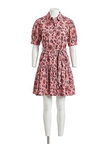 Derek Lam 10 Crosby Floral Shirt Dress in Pink (view 1)