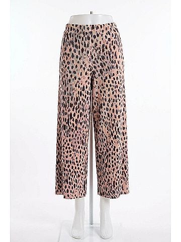 Joseph Ribkoff Pleated Animal Print Wide Leg Pants in Beige/Multi (view 1)