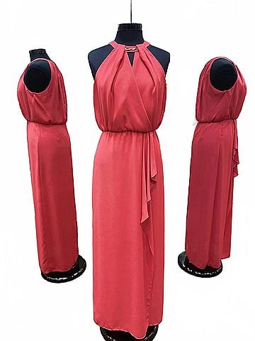 Frank Lyman Design Women's Maxi Dress With Slit in Strawberry (view 2)