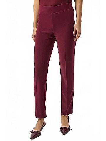 Joseph Ribkoff Classic Straight Pull-On Pants in Merlot (view 2)