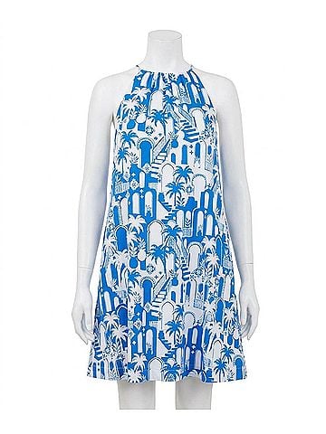 Sugarlips Haity Nala Shift Mini Dress in Blue Multi (view 1)