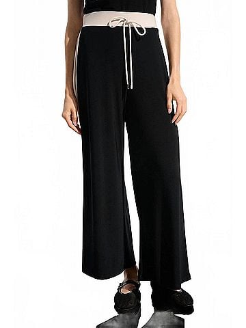 Joseph Ribkoff Color Block Wide Leg Pants in Black/Moonstone (view 2)