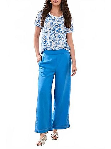 Tribal Contrast Stitch Ankle Pant in Royal Blue (view 2)
