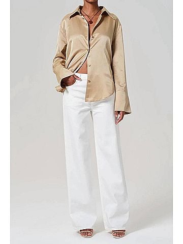 Citizens of Humanity Annina Straight Leg Jeans in Soft White (view 2)