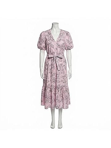 Umgee Sky Garden Belted Midi Dress in Light Pink (view 1)