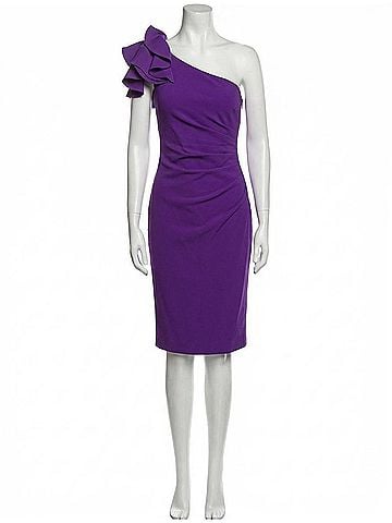 Joseph Ribkoff Lux Twill One-Shoulder Sheath Dress in Majesty (view 1)