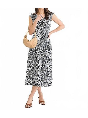 Nic + Zoe Inked Lines Dierdre Dress in Indigo Multi (view 2)
