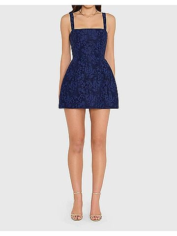 Amanda Uprichard Judie Romper in Navy (view 2)