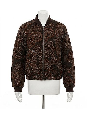 Sanctuary Empress Quilted Bomber Jacket in Cocoa Paisley (view 1)