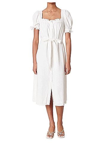Sugarlips Hamptons Linen Dress in White (view 2)