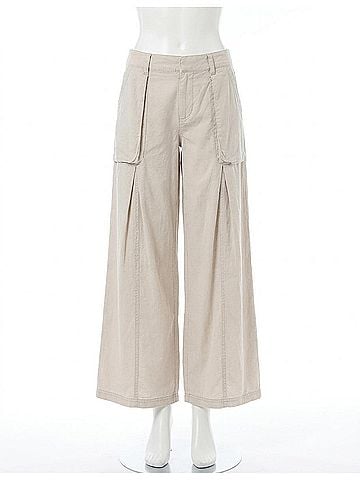 XCVI Charli Linen Inverted Box Pleat Pants in Clay Pot Pigment (view 1)