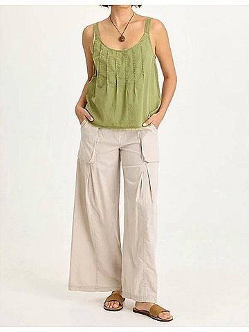 XCVI Charli Linen Inverted Box Pleat Pants in Clay Pot Pigment (view 2)