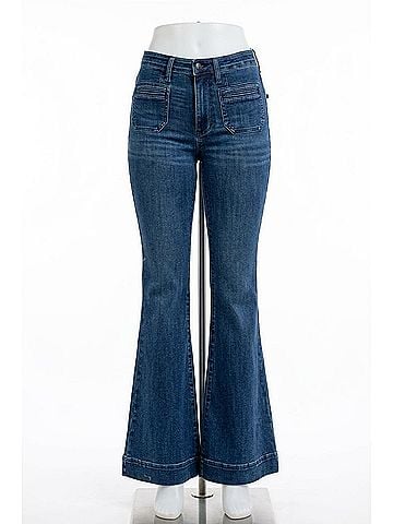 Judy Blue High Waist Flare Jeans With Vintage Pocket in Blue (view 1)