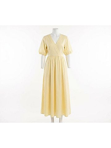 FRNCH The Amandine Mellow Midi Dress in Yellow (view 1)