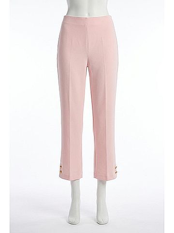 Joseph Ribkoff High Waist Pull On Cropped Pants in Petal Pink (view 1)