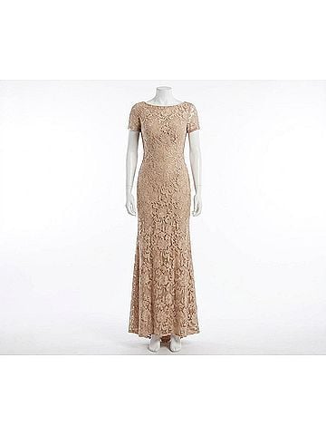 La Femme Women's Lace Evening Dress in Champagne (view 1)