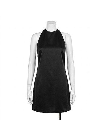 Glam Halter Neck Back Bow Mini Dress in Black (view 1)