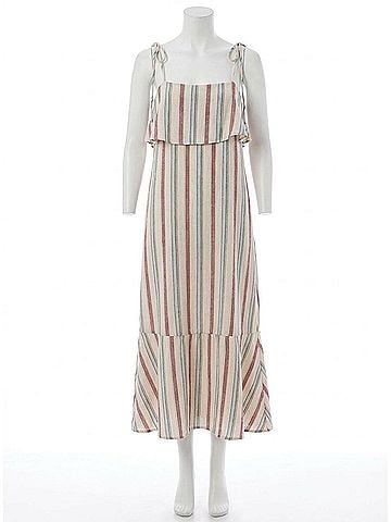 Cleobella Madera Ankle Dress in Multi-Colored Striped (view 1)