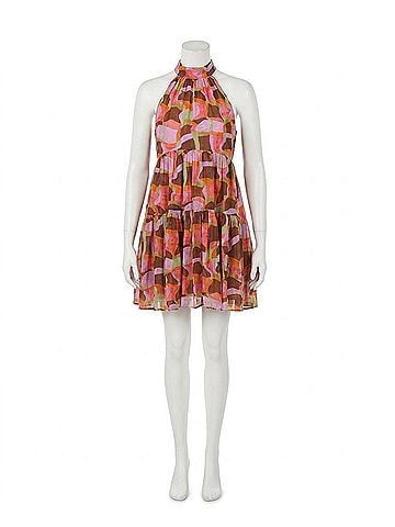 Astr Joetta Mini Dress in Red Brown Multi (view 1)