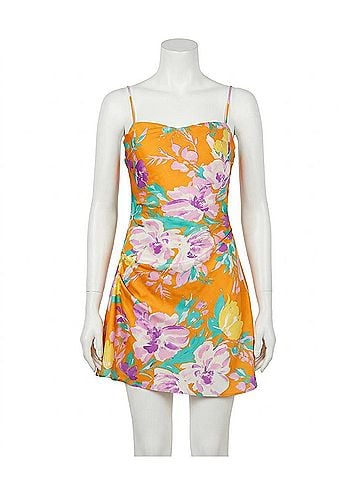 Astr Women's Cerinthe Satin Floral Mini Dress in Multi (view 1)