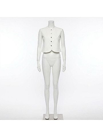 Closed Denim Crew Neck Vest in White (view 1)