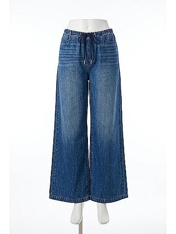 Judy Blue Featherweight Palazzo Wide Leg Jeans in Medium Wash (view 1)