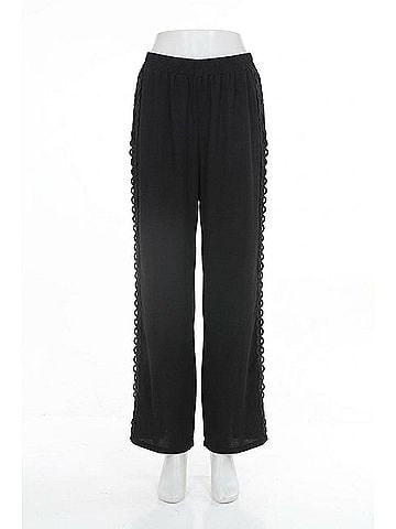 Joseph Ribkoff Guipure Lace Inset Wide-Leg Pants in Black (view 1)