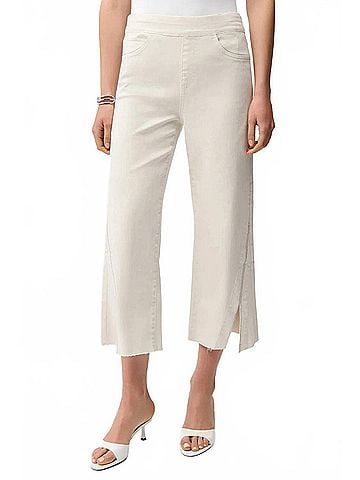 Joseph Ribkoff Embellished Side Slit Culotte Jeans in Birch (view 2)