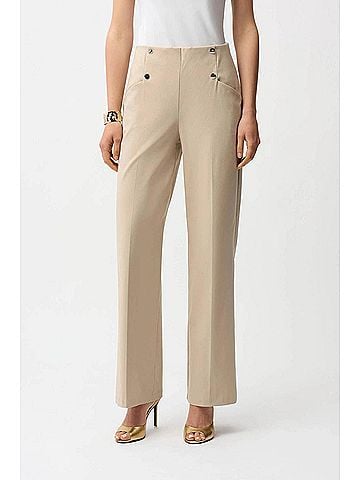 Joseph Ribkoff High Waist Wide Leg Sailor Pants in Parchment (view 2)
