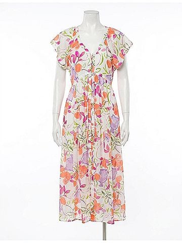 THML Short Sleeve Floral Patterned Dress in Multi (view 1)