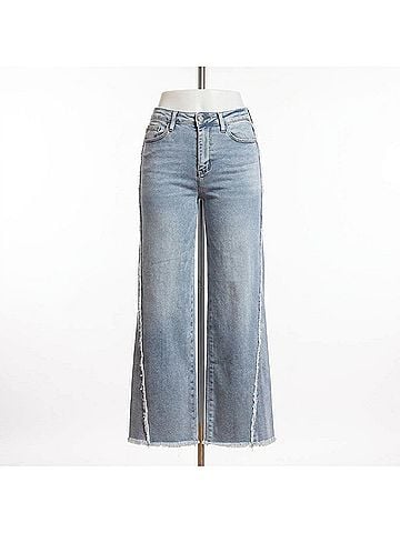 Judy Blue Randi Wide Leg Denim Jeans in Light Wash (view 1)