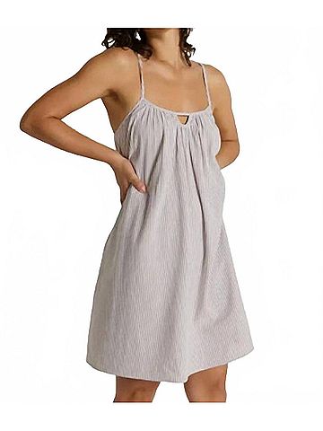NATION LTD Margot Seersucker Mini Dress in Praline Stripe (view 2)