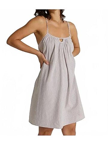NATION LTD Margot Seersucker Mini Dress in Praline Stripe (view 2)