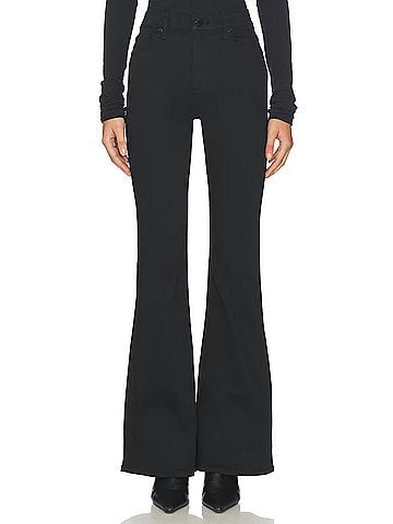 Pistola Kinsley Mid Rise Ultra Flare Jeans in Noir (view 2)