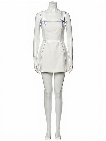 Amanda Uprichard Baylee Romper in Ivory/English Lavender (view 1)