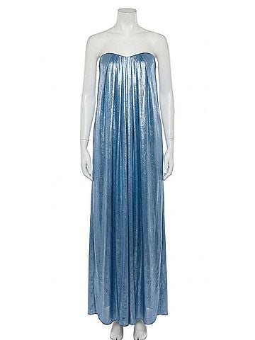 Adrianna Papell Foil Chiffon Gown in Azure Blue (view 1)