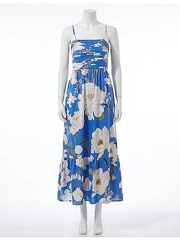 Sugarlips The Charleston Floral Maxi Dress in Blue/Cream (view 1)