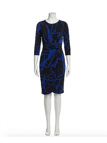 Joseph Ribkoff Knee Length Sheath Dress in Black/Royal Sapphire (view 1)