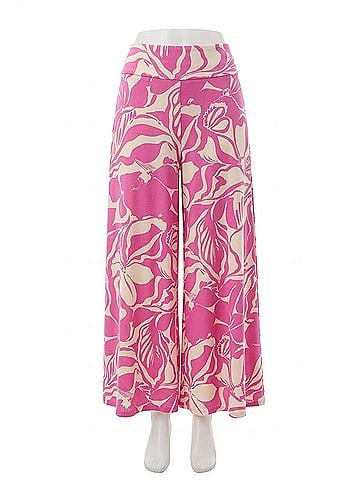 Joseph Ribkoff Floral Pull-On Culotte Pants in Beige/Pink (view 1)