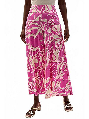 Joseph Ribkoff Floral Pull-On Culotte Pants in Beige/Pink (view 2)