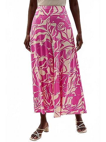 Joseph Ribkoff Floral Pull-On Culotte Pants in Beige/Pink (view 2)