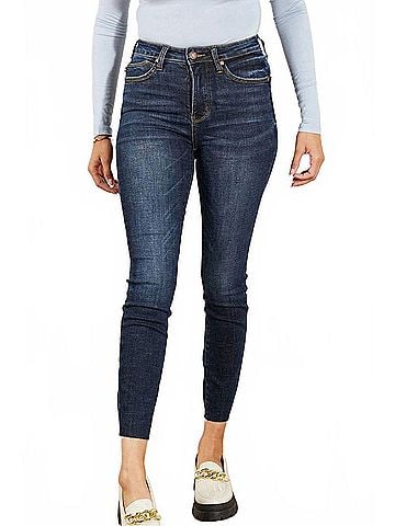 Judy Blue Esther Tummy Control Skinny Jeans - Plus in Dark Wash (view 2)