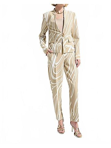 Joseph Ribkoff Abstract Pull-On Straight Pants in Beige/Vanilla (view 2)