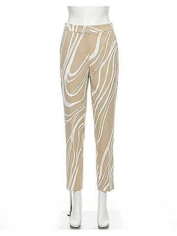 Joseph Ribkoff Abstract Pull-On Straight Pants in Beige/Vanilla (view 1)
