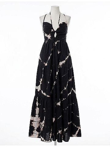 Young Fabulous & Broke Women's Haisely Poplin Dress in Black Shibori Wash (view 1)