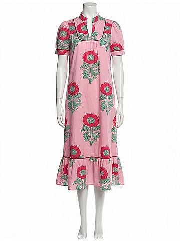 TCEC Jessica Floral Midi Dress in Pink (view 1)
