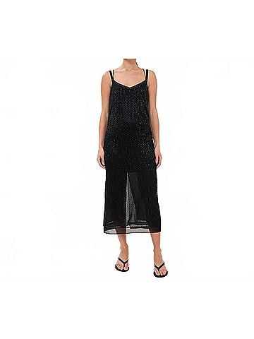 Vince. Beaded Slip Dress in Black (view 2)